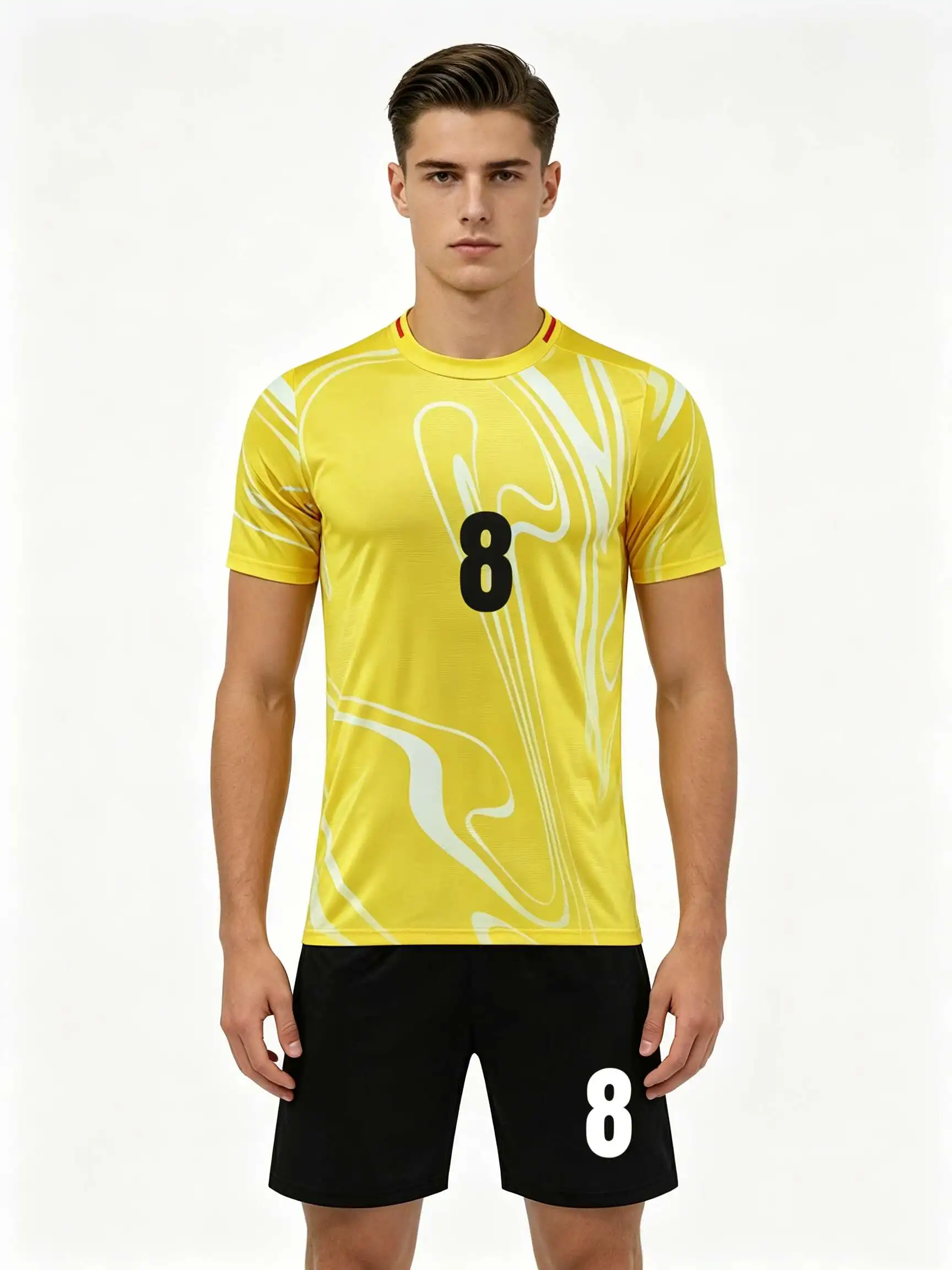 26/27 Unisex Blank Soccer 2‑Piece Set, Kids Adults Parent‑Child Kit, Custom  School Outdoor Team Sports red 10