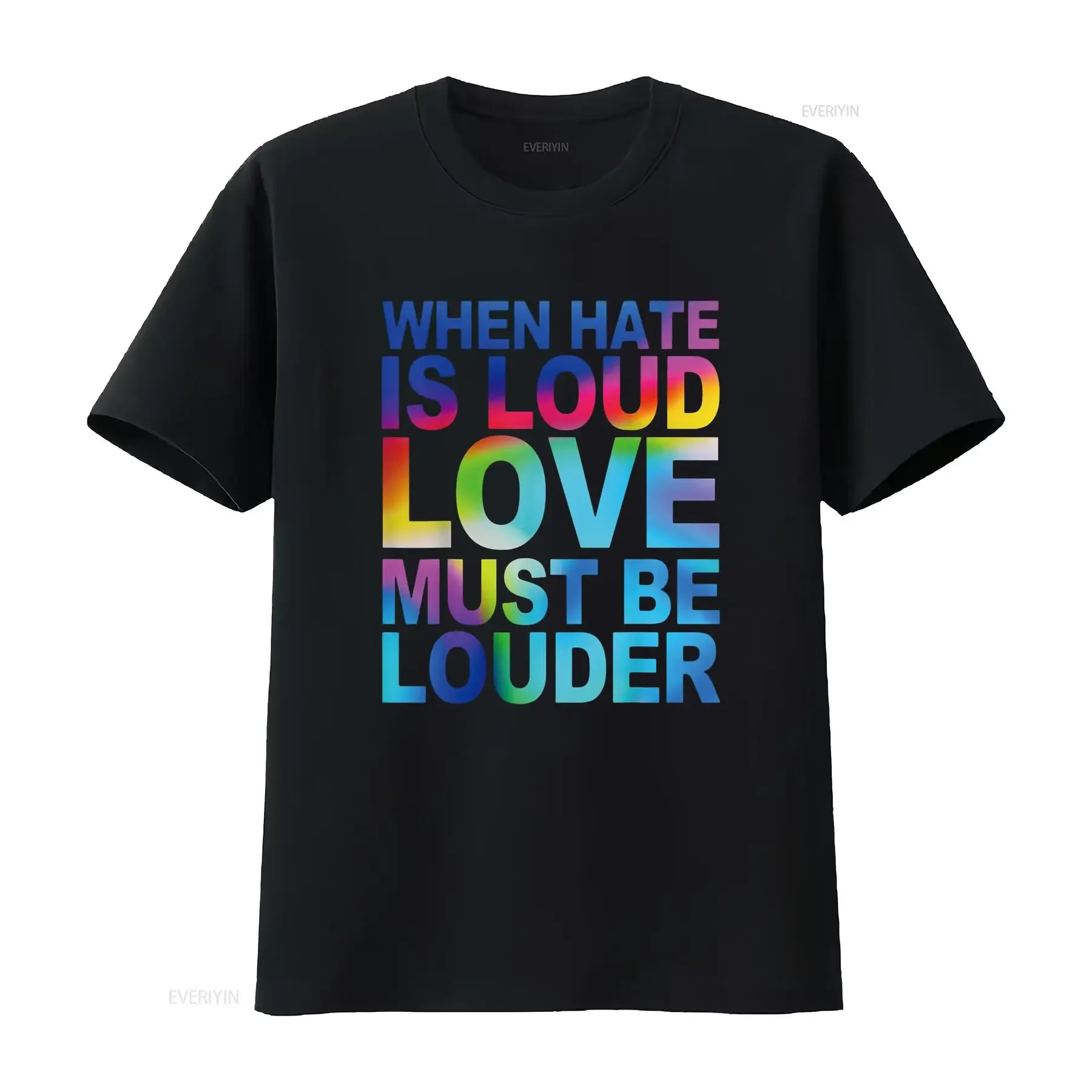 When Hate Is Loud Love Must Be Louder T Shirt vintage Washed Slightly Versatile Stylish Top For Everyday Wear Casual Breathable
