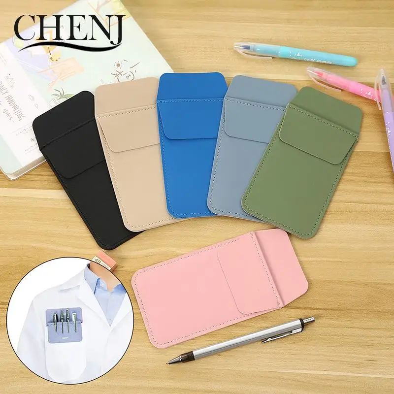 PU Leather Pencil Bags for Clothes Pocket Hospital Business Pen Holder Supplies Doctor Nurse Staff Leak-proof Pen Pouch