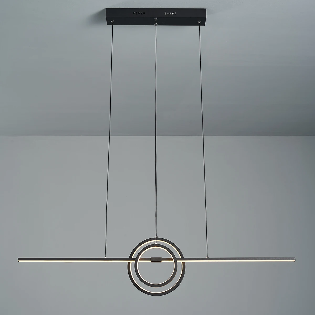 

L1000 мм подвесная люстра с дистанционным управлением, подвесные светильники, современная светодиодная люстра с регулируемой яркостью для освещения кухни в столовой