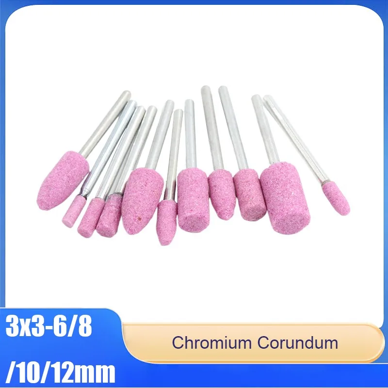 

1/2/5/10/20pcs Grinding Stone Polishing Head Specifications 3x3-6/8/10/12 (Handle Diameter x Grinding Head Diameter)