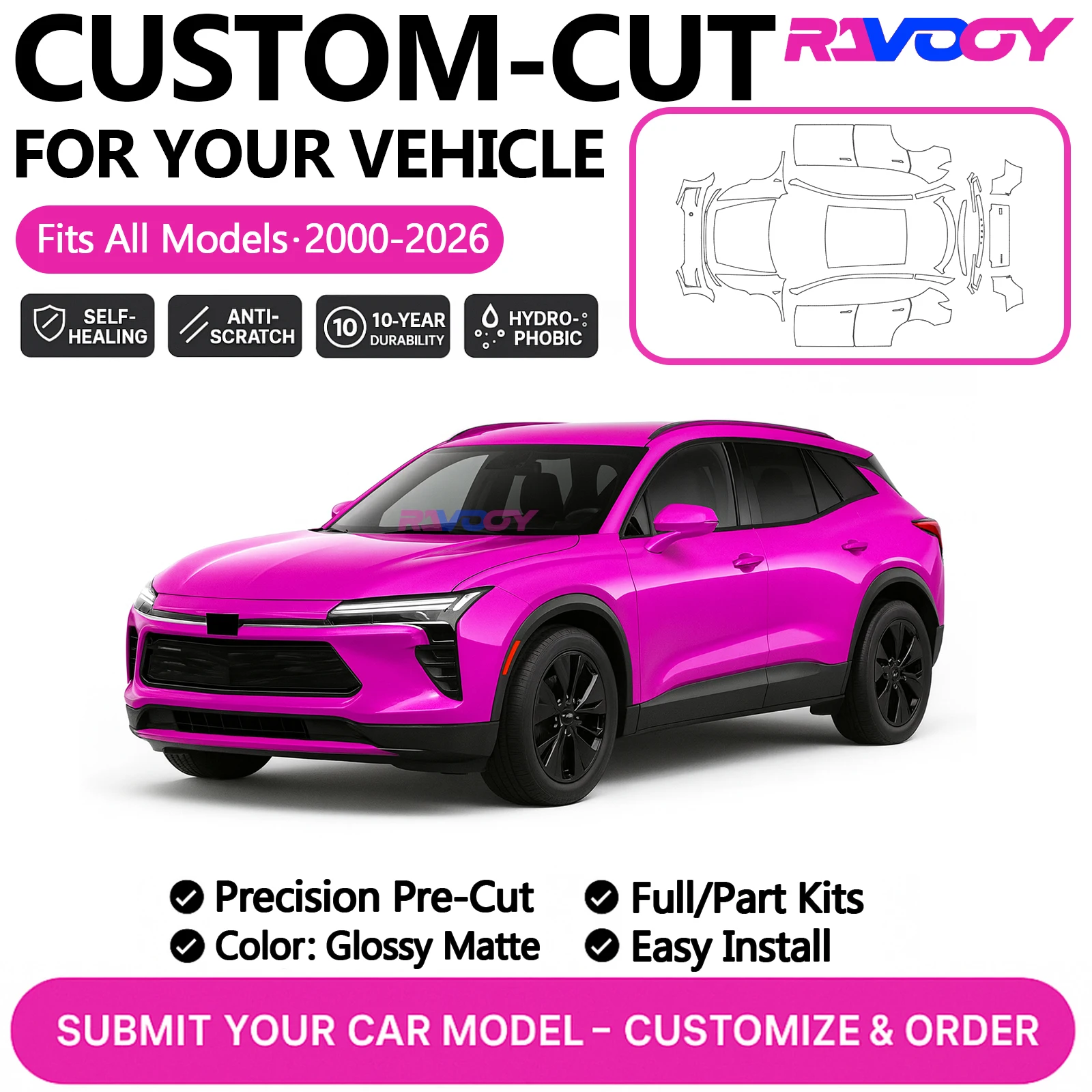 

Custom Precut PPF Kit For Ford Bronco Bronco Sport 2024 2025 2026 Paint Protection Film TPU Gloss Matte Full car kit Front kit