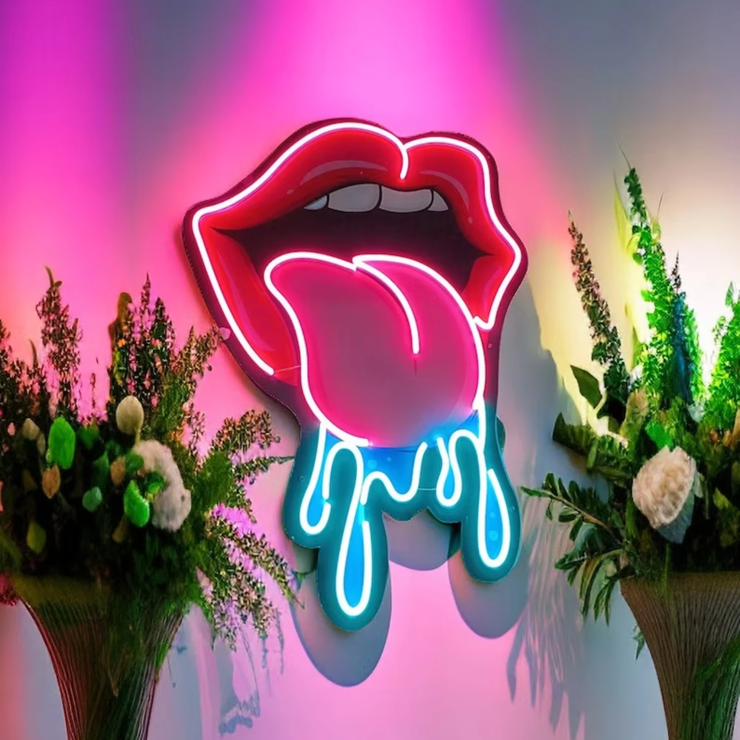 Lip and Tongue Neon Sign, Lip and Tongue Led Sign, Lip Light Sign, Neon Light Sign Bedroom Fashion, Room Decoration