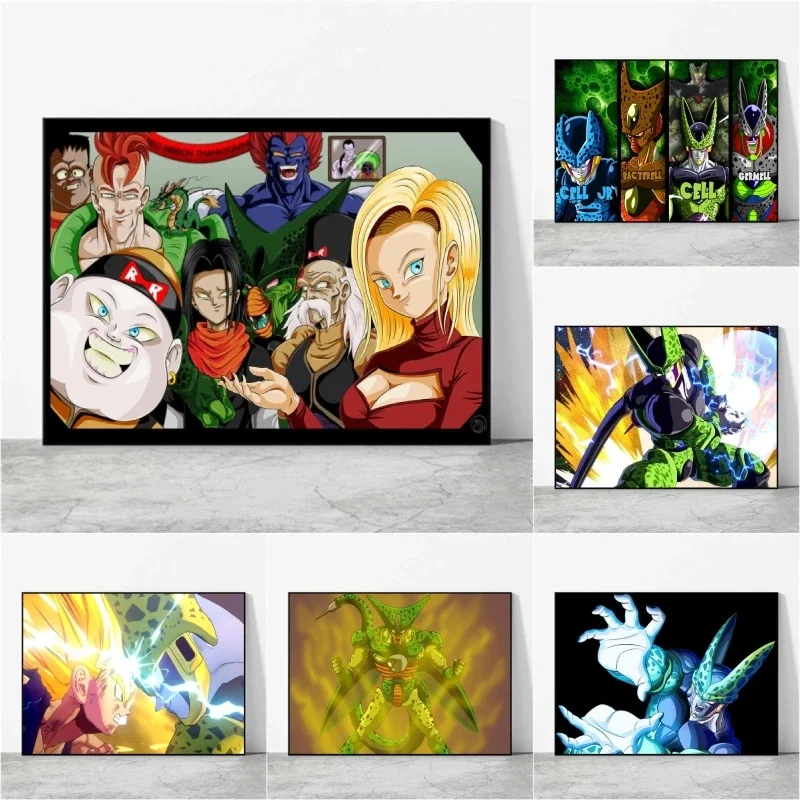 

Dragon Ball Cell Canvas Posters Family Gift Art Friends Gifts Modular Prints Picture Home Room Painting Classic Cartoon Retro