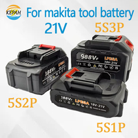21V Rechargeable Li-Ion Battery,Suitable for Makita Electric Saw,Wrench, Drill Bit,Angle Grinder, Electric Tool Battery, EU Plug