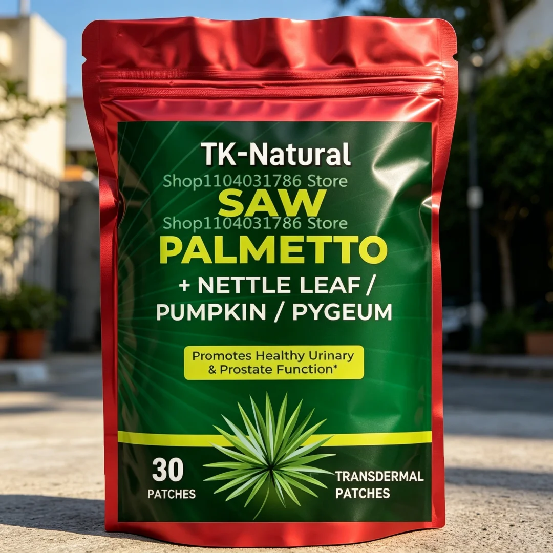 30 Patches Saw Palmetto Transdermal Patches for Men & Women with Pygeum, Nettle Leaf - Promotes Healthy Prostate Function