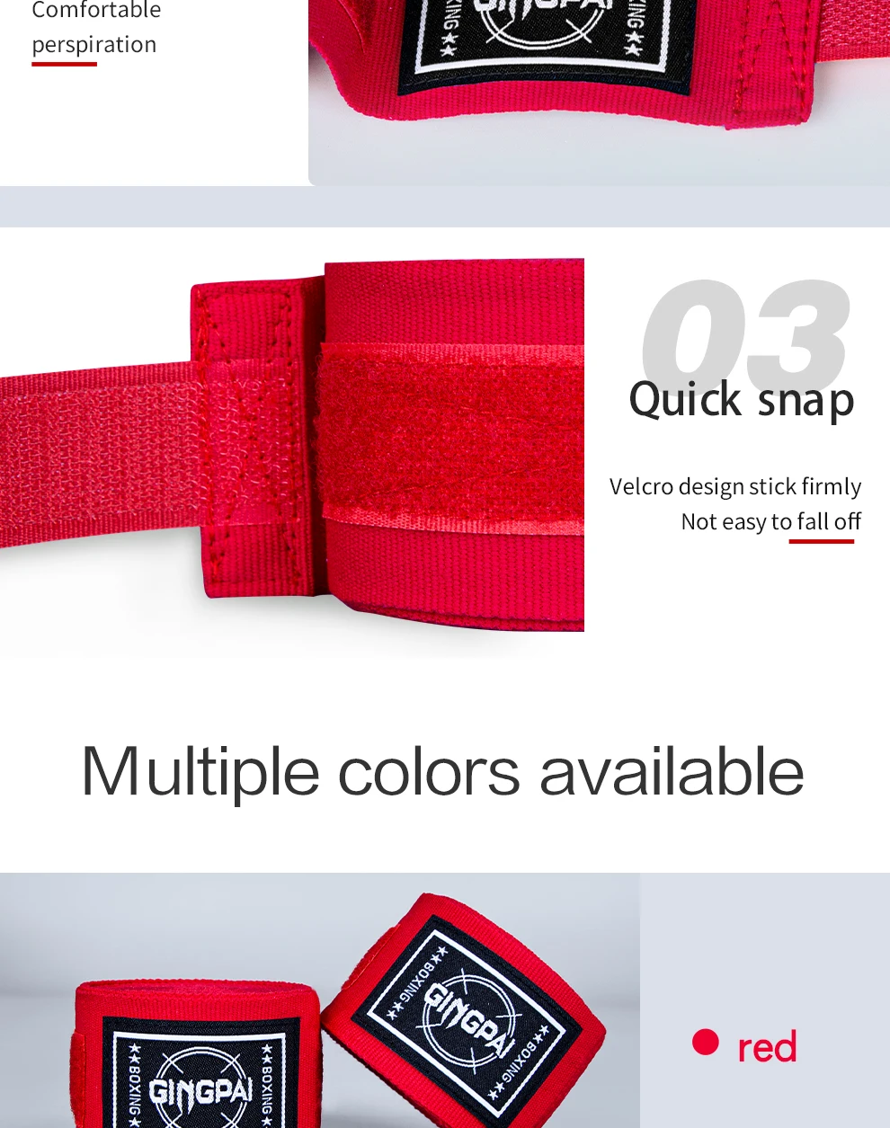 2 Stück 1,5/3/5 m Boxhandschuhe, elastische Boxhandbandagen, atmungsaktive Muay-Thai-Handbandage für Kickboxen, Muay Thai und MMA – Detail 10
