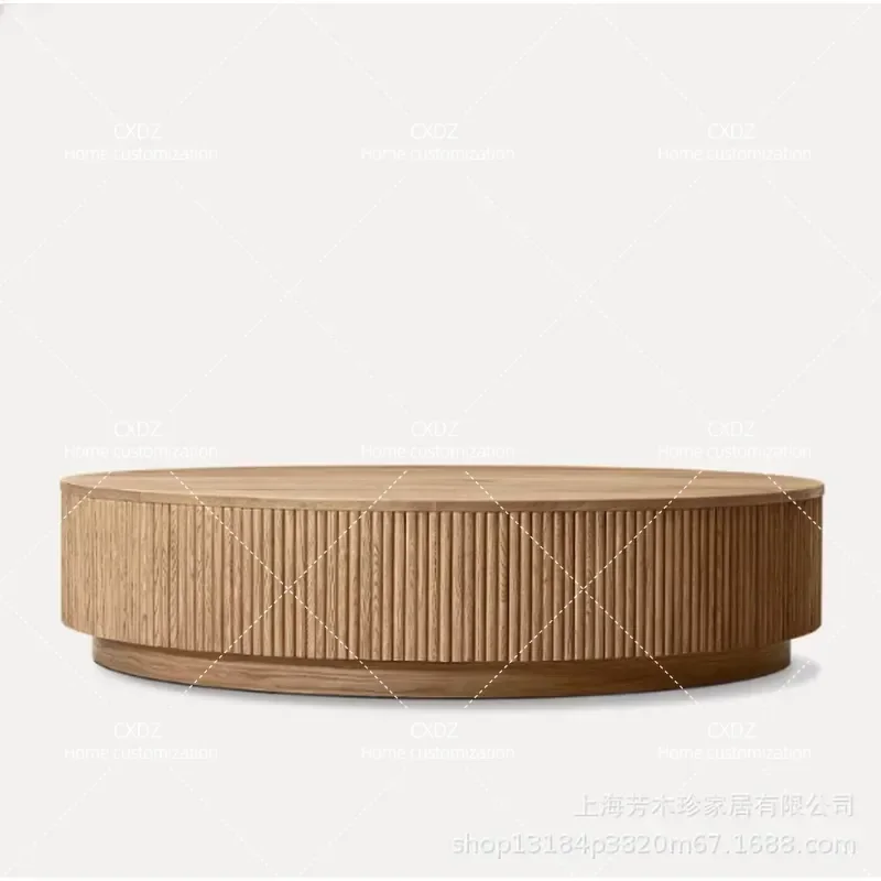 Country Style Solid Wood Round Coffee Table Byron Tea Table Corner Side Table for Living Room
