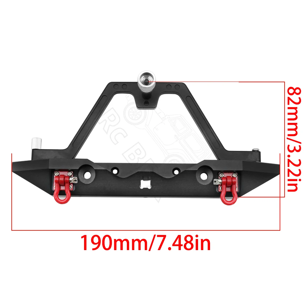 1/10 RC Crawler Car Axial SCX10 II III 90046 90047 AXI03007 TRX4 Aluminum Rear Bumper Bull Bar With Light Tire Holder