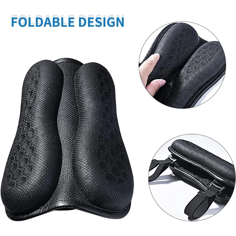 Motorcycle Seat Cushion Rear Seat Pads 3D Blow Air Cushion Shockproof Breathable Moto Saddle Cushion Slow Rebound Memory Gel Pad