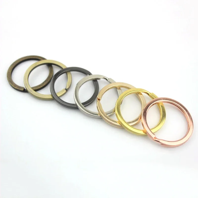 5/10pcs Metal Alloy Key Rings 30mm Round Key Chains Flat Line Split Rings Keyring for Jewelry Making Keychain Findings Accessory