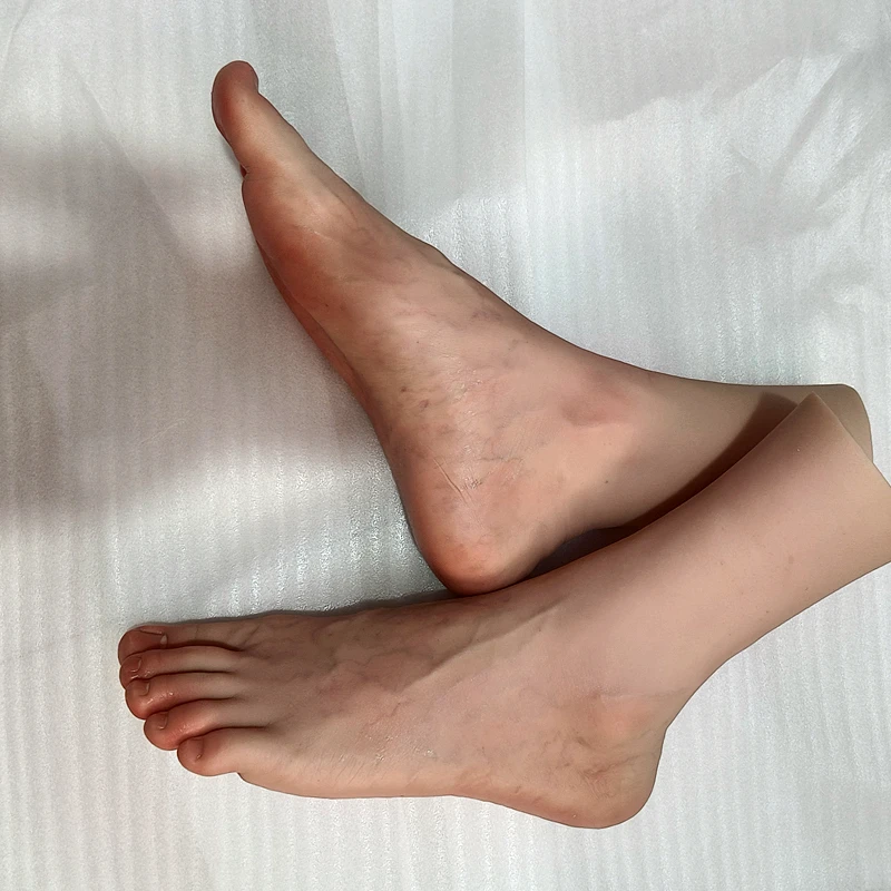 Large Size Lifelike Silicone Male Foot Model Simulation Mannequin Feet Fetish for Footjob Shoes Socks Display Art Shoot DZ4502