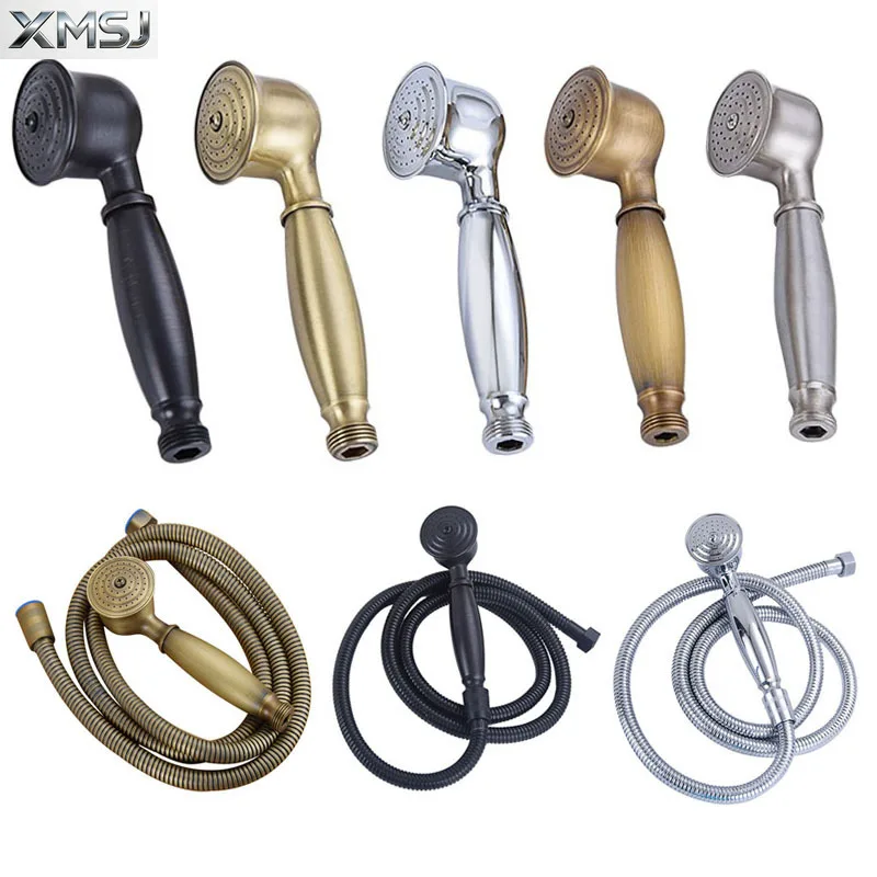 

Black Gold Chrome Brass Bath Hand Held Shower Head Antique Bronze Shower Head Water Saving Copper Handheld Sprayer