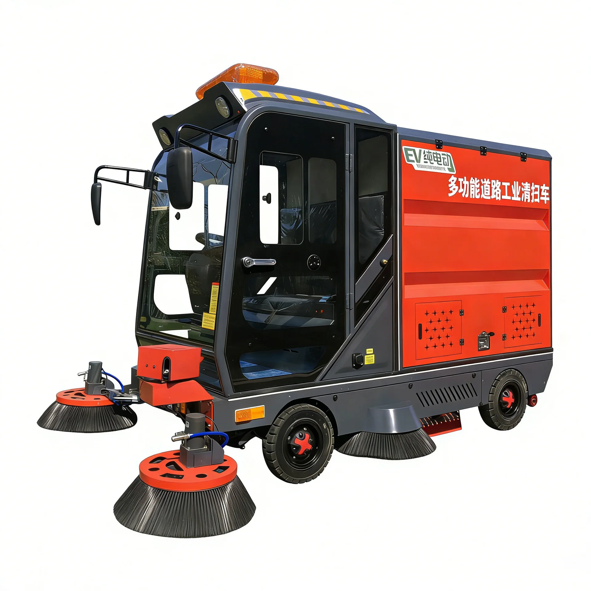 Battery Operated Road Vacuum Sweeper Dust Suppression Sweeper Vehicle Enclosed Cabin Street Sweeper Public Garden Square