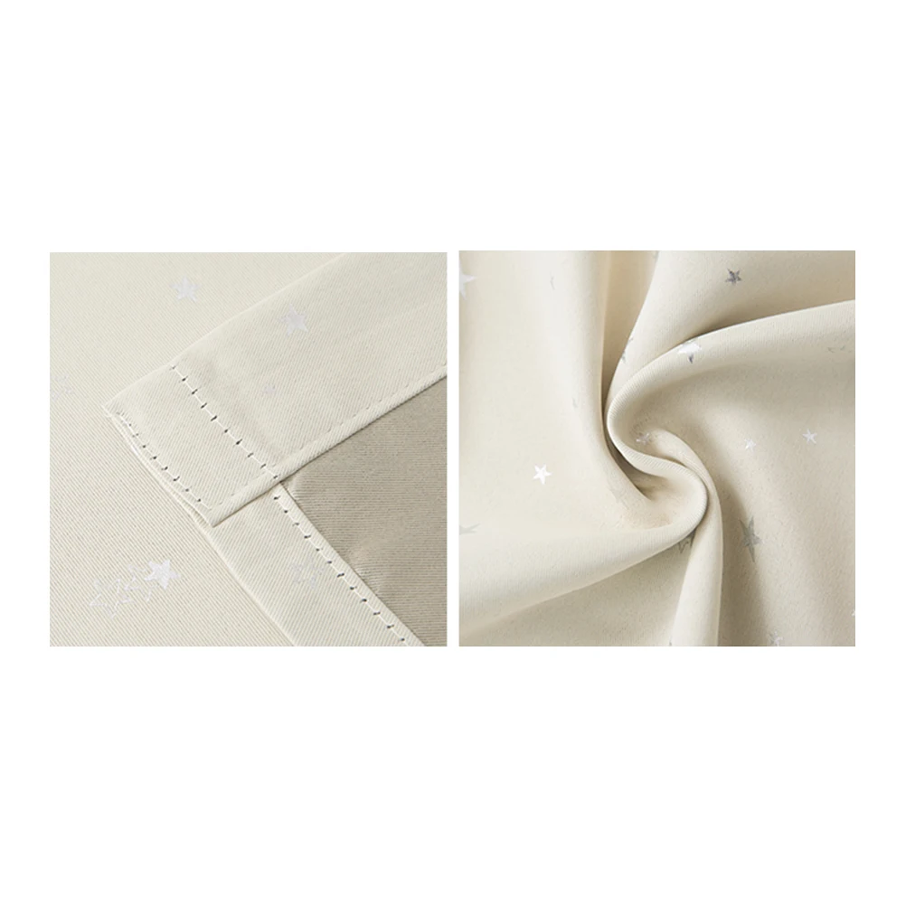 Cortinas opacas de color azul cielo de 100x250cm, cortina de ventana con diseño de estrella, cortinas oscurantes para dormitorio, sala de estar, decoración del hogar