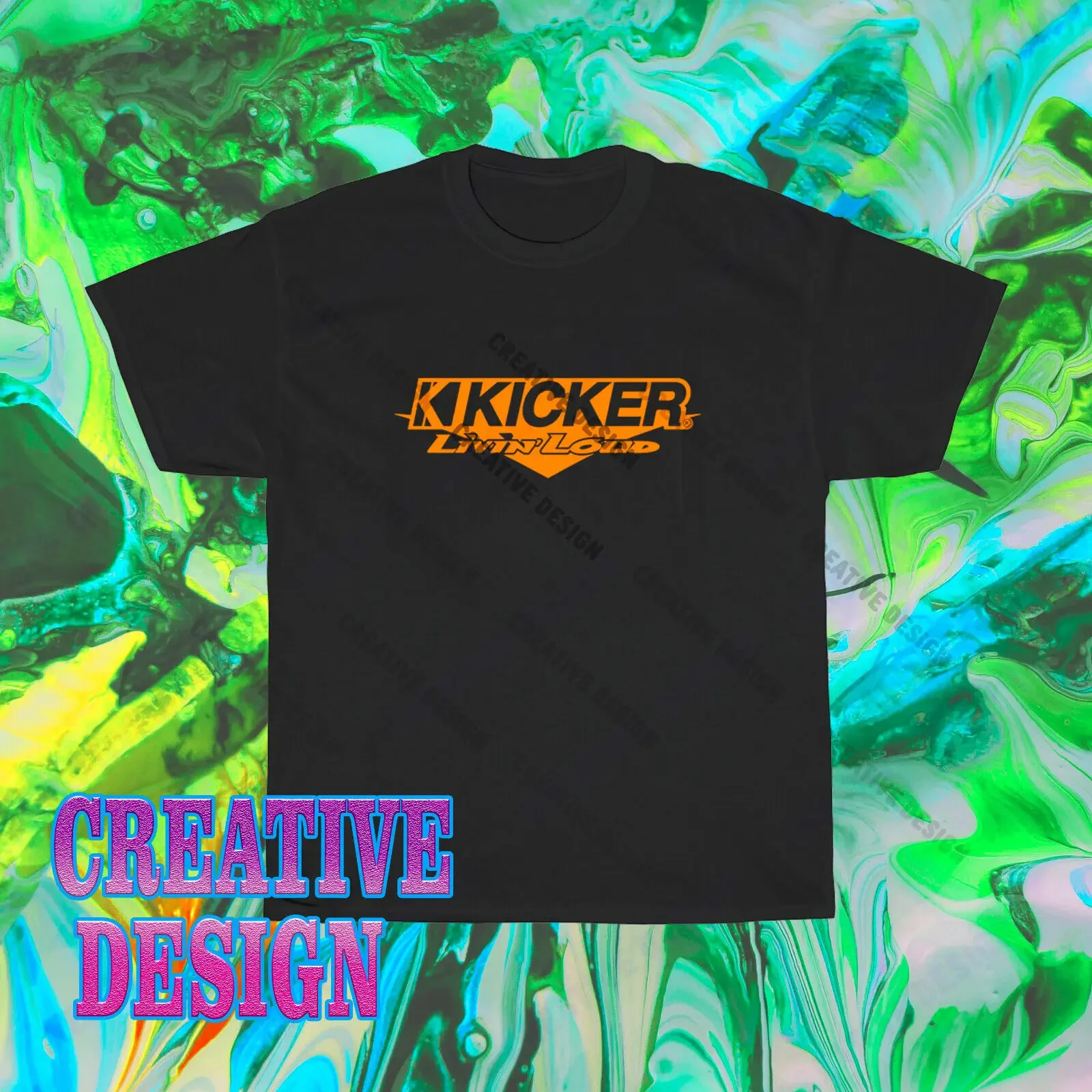 Brand New Kicker Livin Loud Audio Logo T-Shirt Funny Size S to 5XL