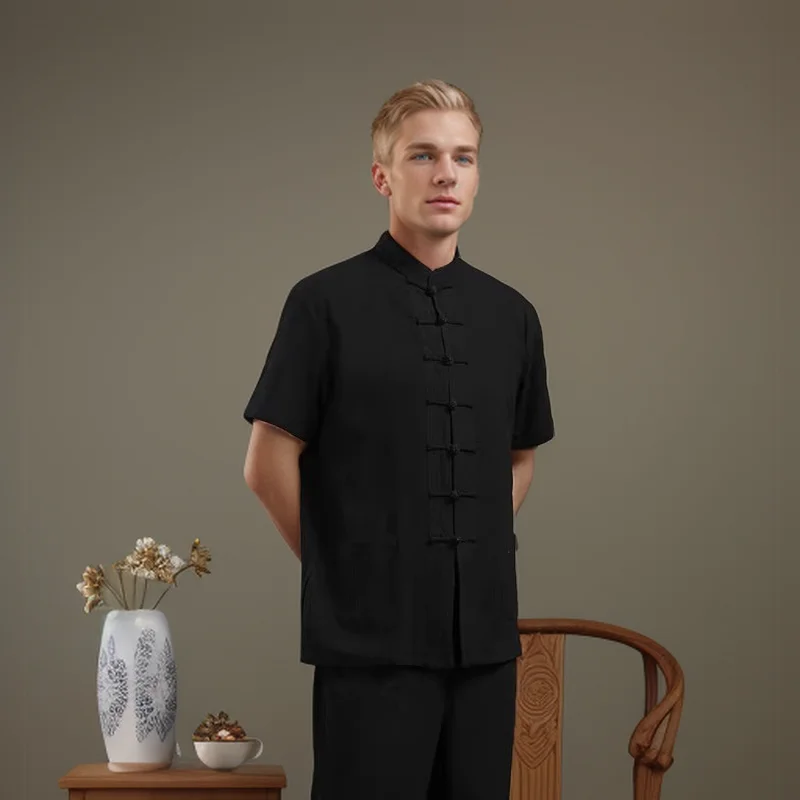 AqWushu-Uniformes de Kung Fu pour hommes, chapelle Tai traditionnelle chinoise, olympiques de danse pour adultes, téléphones, pur coton, manches
