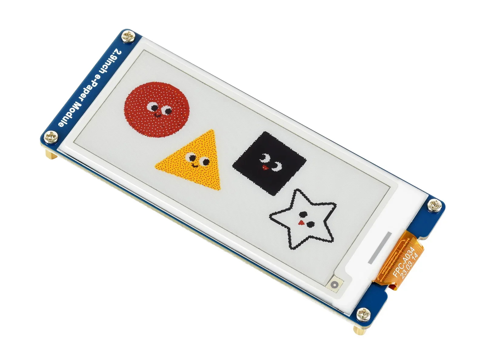 Waveshare 2.9inch E-Paper Display (G), E-ink Display for Raspberry Pi/ESP32/Arduino, 296x128, Red/Yellow/Black/White, SPI