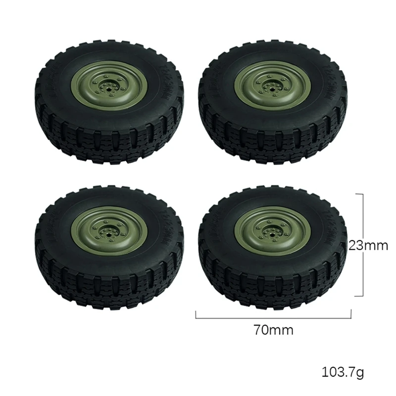 Neumático de rueda de 4 piezas para LDRC LD-P06 LD P06 Unimog 1/12 RC, accesorios de repuesto para coche y camión, color verde