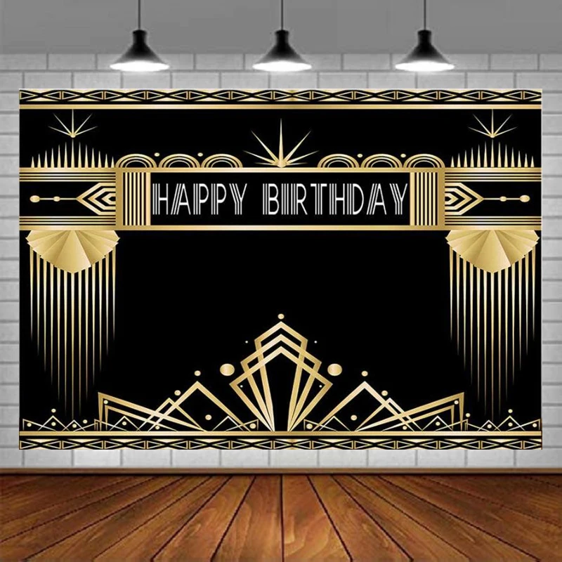 Great Gatsby Theme Photography Backdrop Roaring 20s Retro 1920s Photo Booth Background For Adults Birthday Party Decoration