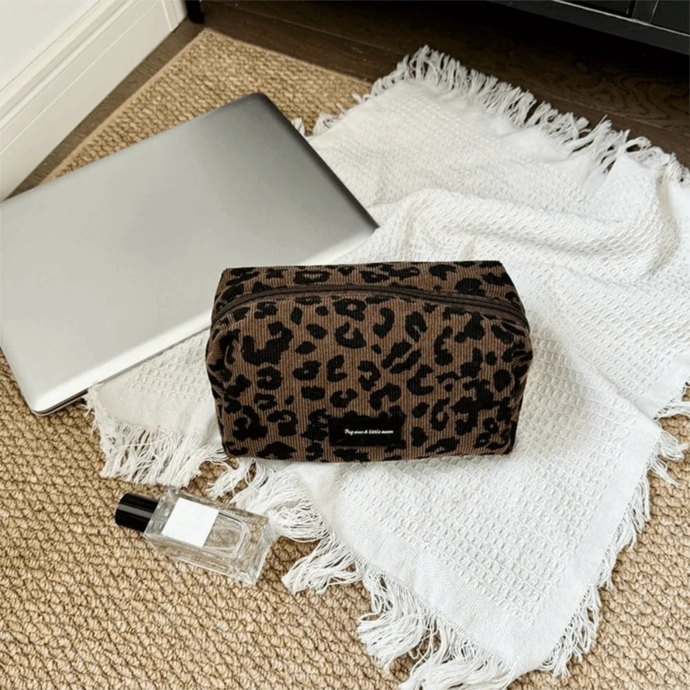 Unique Leopard Print Cosmetic Bag Lipstick Storage Pouch Cosmetic Organizer Makeup Bag Minimalist Beauty Cases Travel