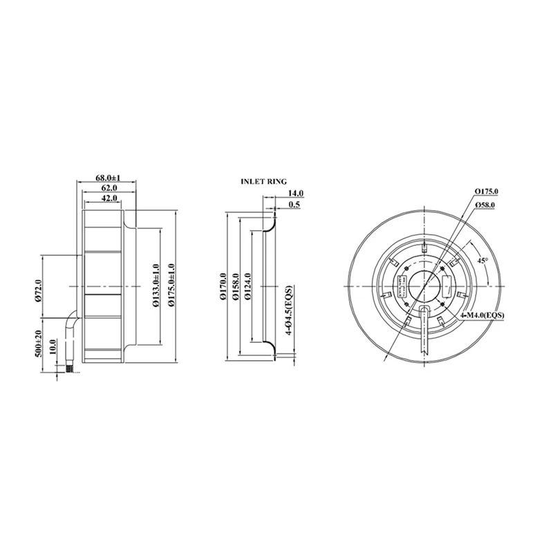 Centrifugal Fans DC 17569 12V Silent Air Purifier Centrifugal Cooling Fan, Durable