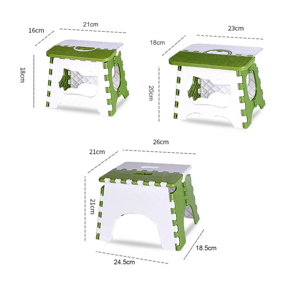Plastic Folding Stool With Handle Lightweight Outdoor Camping Hunting Picnic Fishing Mini Collapsible Step Stool Chair Seats