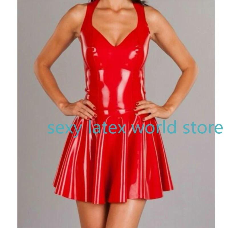 

Natural Latex Dress Handmade Rubber Catsuit Sexy Fetish with Back Zip Customized for Women