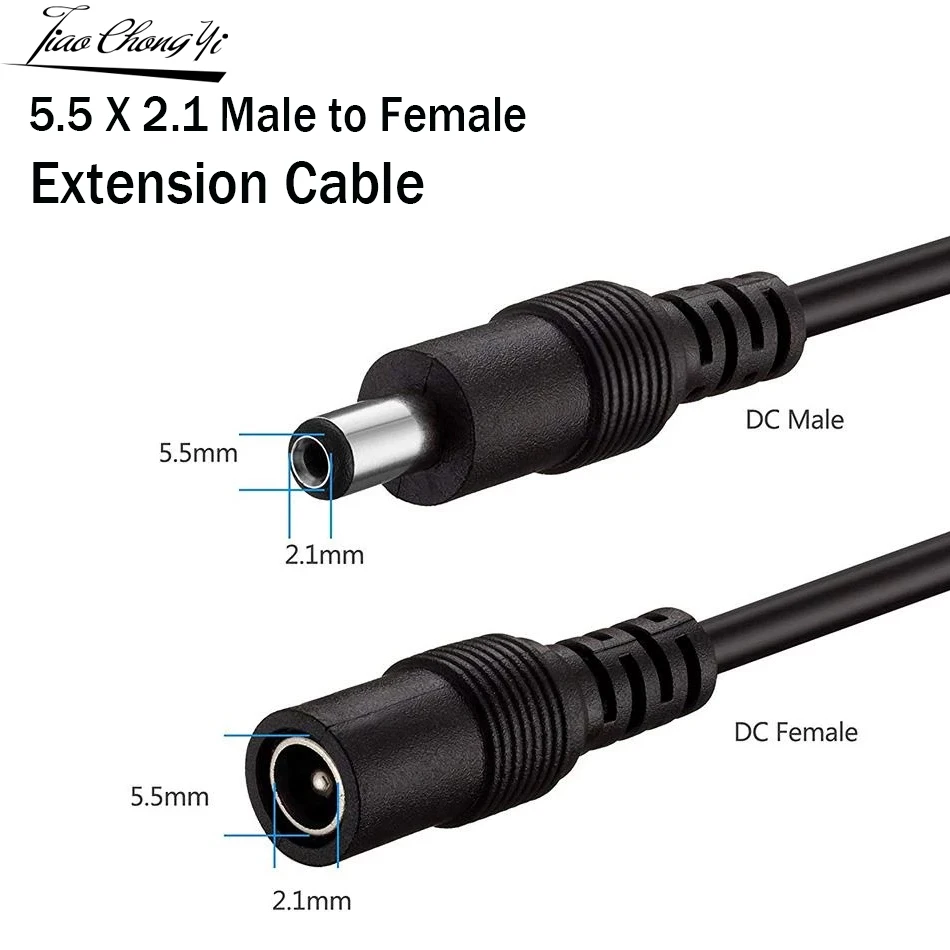 Imagem -03 - Comprimento 5.5 X2.1nn 16awg Conector Macho 100 Pcs Dc12v 50cm