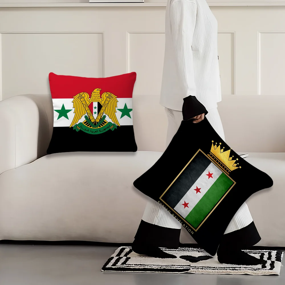 The S-Syrian Arab Republic S-Suriya Flag Decoration Room Home Sofa living Office Car Nordic Simplicity Pillow Cover