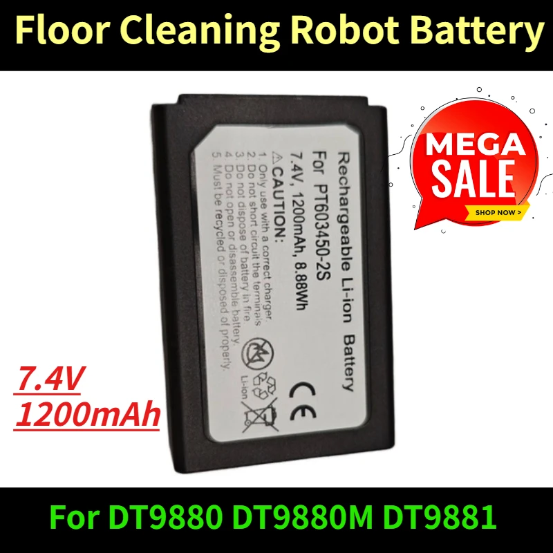 

7.4V 1200mAh Floor Cleaning Robot Battery for DT9880 DT9880M DT9881