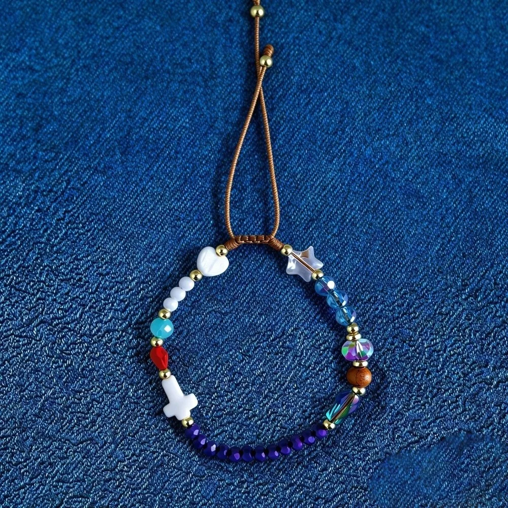 Elegant Adjustable Cross Beaded Bracelet Colorful Handmade Braided Bead Wrap Jewelry Gifts Story of Bracelet for Women