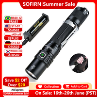 Sofirn SP31 V2.0 Powerful Tactical LED Flashlight 18650 XPL HI 1200lm Torch Light Lamp with Dual Switch Power Indicator ATR