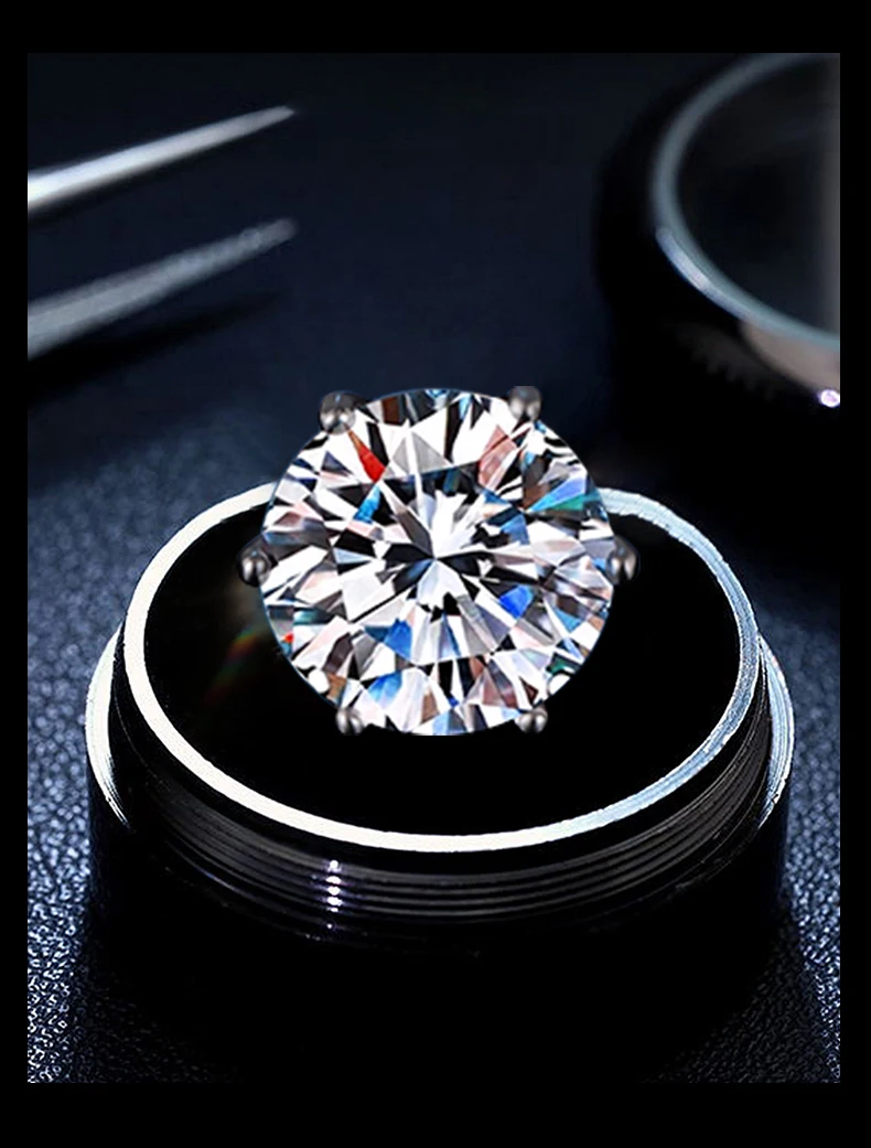 

Silver Lane Six Claw Moissanite Diamond Earrings 925 Pure Silver 1 Carat Simulated Diamond Super Shiny