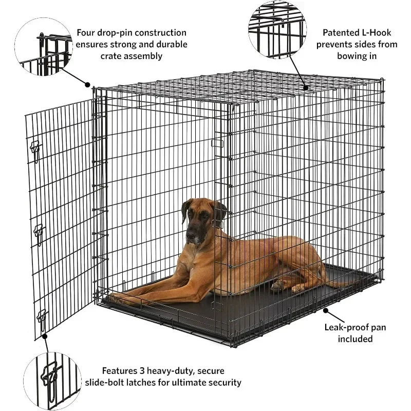 ประตูเดียว ginormous ลังสุนัข54นิ้วสำหรับสุนัขสายพันธุ์; Great Dane, Mastiff, st.bernard, DROP PIN ประกอบต้องใช้สองคน