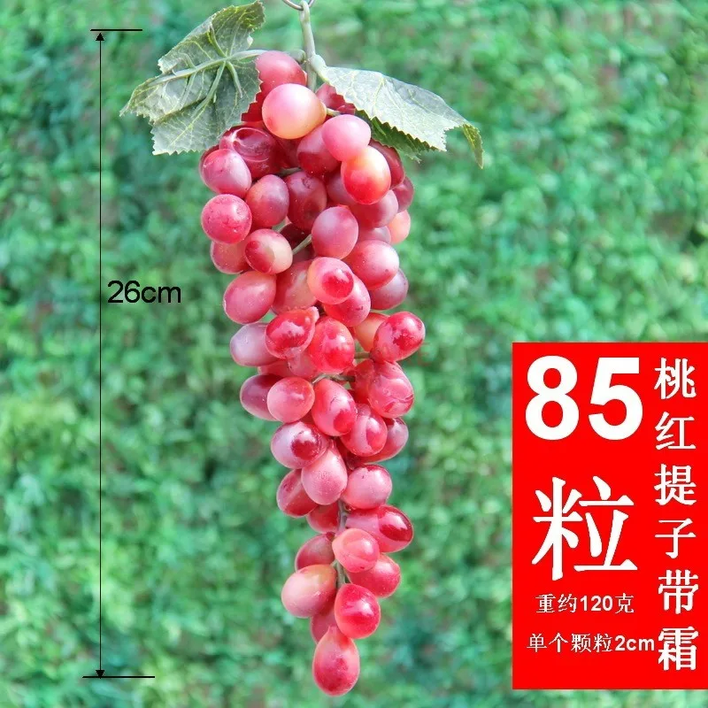 1pcs Simulated purple and green grape skewers decorated with fake plastic leaves, grapes, vines, fruit ornaments, plant ceilings