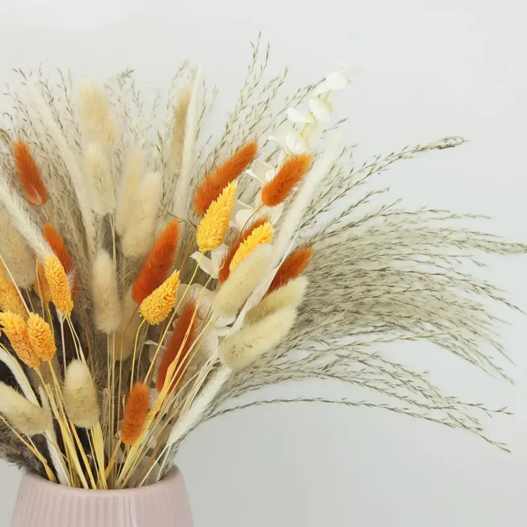 84 Pieces Fluffy Dried Reed Bouquet Bohemian Farmhouse Table Party Garden Home Decor Father's Day Wedding Birthday Arrangement