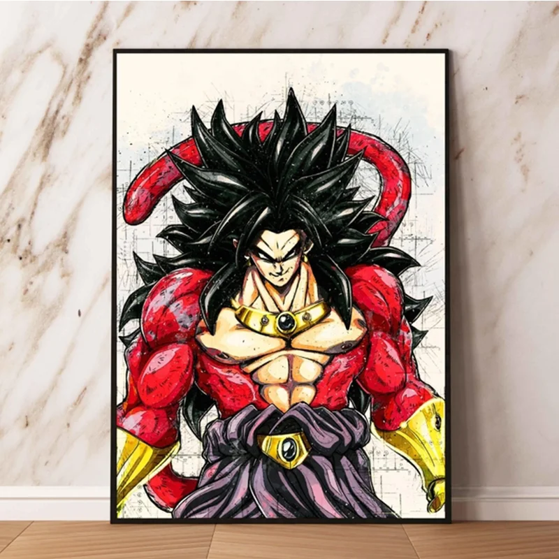 Hot Anime Poster Dragon Ball Goku Classic High Quality Art Kid Action Figures Room Home Decoration Paintings Picture Print Wall