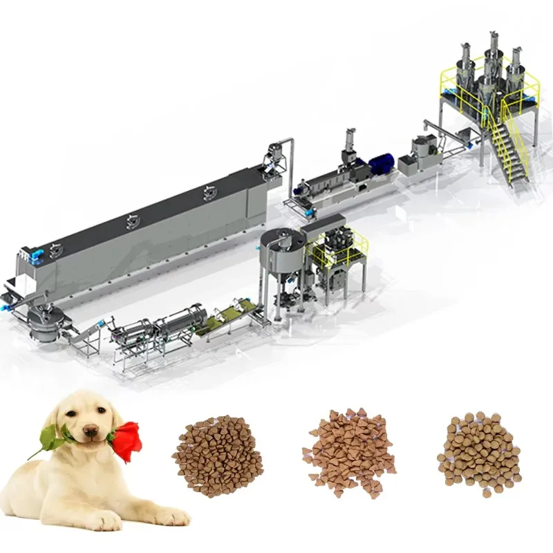 Custom PLC Core Components Pet Food Extruder,Dry Wet Pellet Machine for Dog Bird Fish Feed Processing Industrial Use