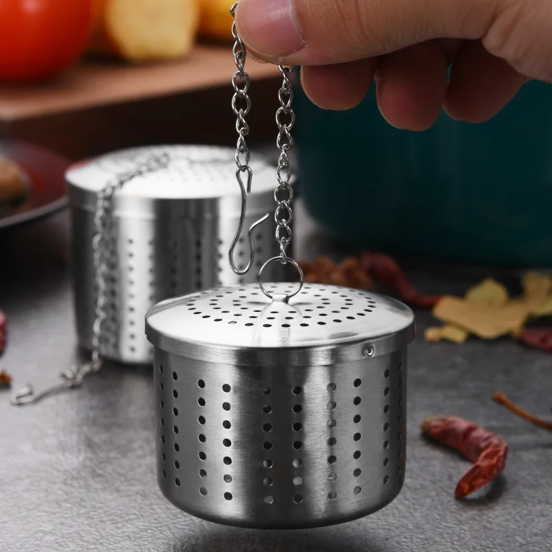 304 Stainless Steel Barrel Tea Seasoning Ball Tea Strainers with Chain The Feeder Spice Soup Tea Infuser Kitchen Usefull Items