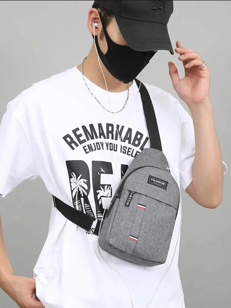 Bolsa crossbody de ombro minimalista única, moderna e moderna, leve, para homens, com grande capacidade para lazer e esportes