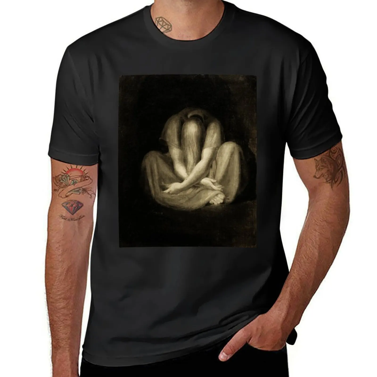 The Silence - Henry Fuseli T-Shirt korean fashion hippie clothes blacks Short sleeve tee plain black t shirts men