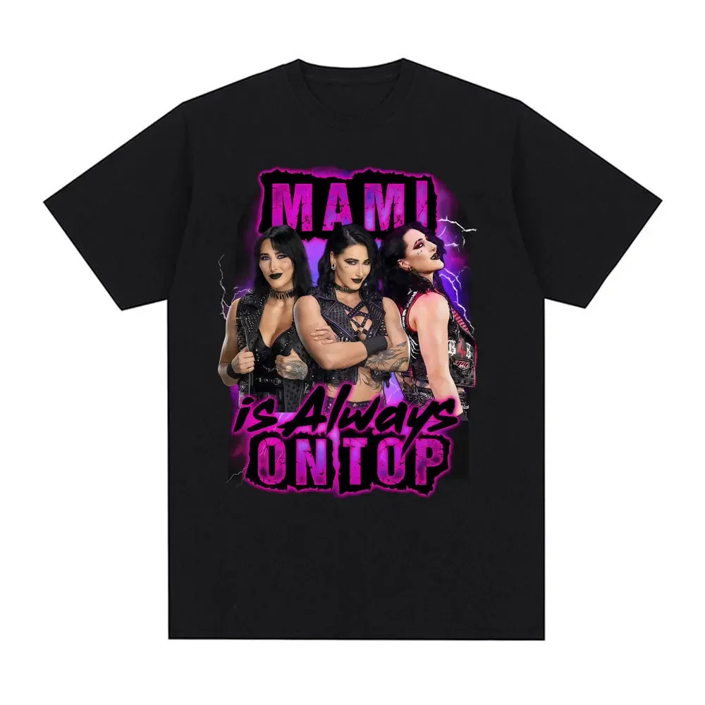 Camiseta Grafica Rhea Ripley mami luchadora femenina ريترو camiseta de manga corta de moda #1