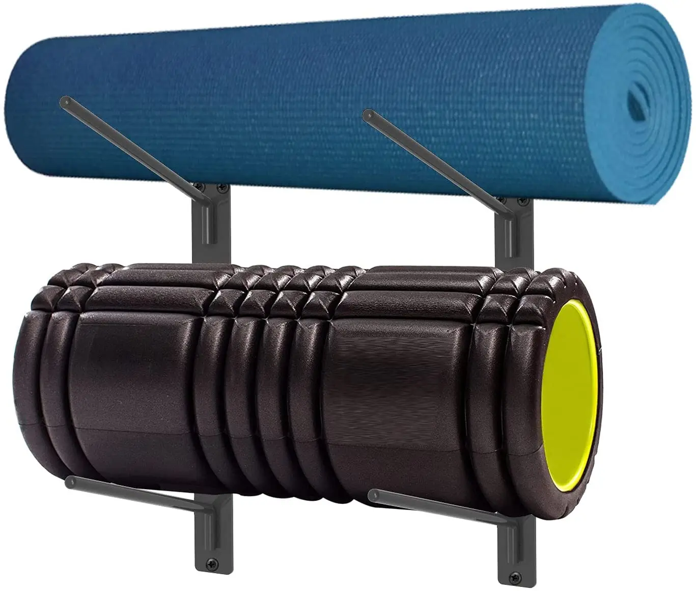 Wall Mount Yoga Mat Foam Roller Towel Rack Hanging Yoga Strap Hookpromote sales