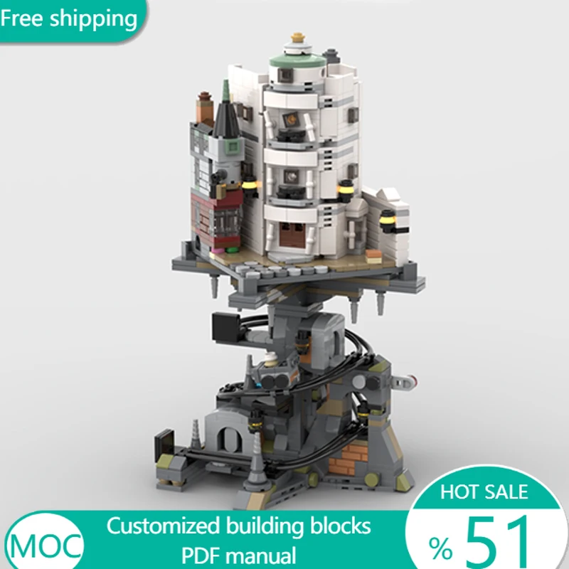 

Набор из 1196 деталей: Мини-банк и шахта (MOC), модульный конструктор, популярная развивающая игрушка для детей, подарок на праздник, сделай сам