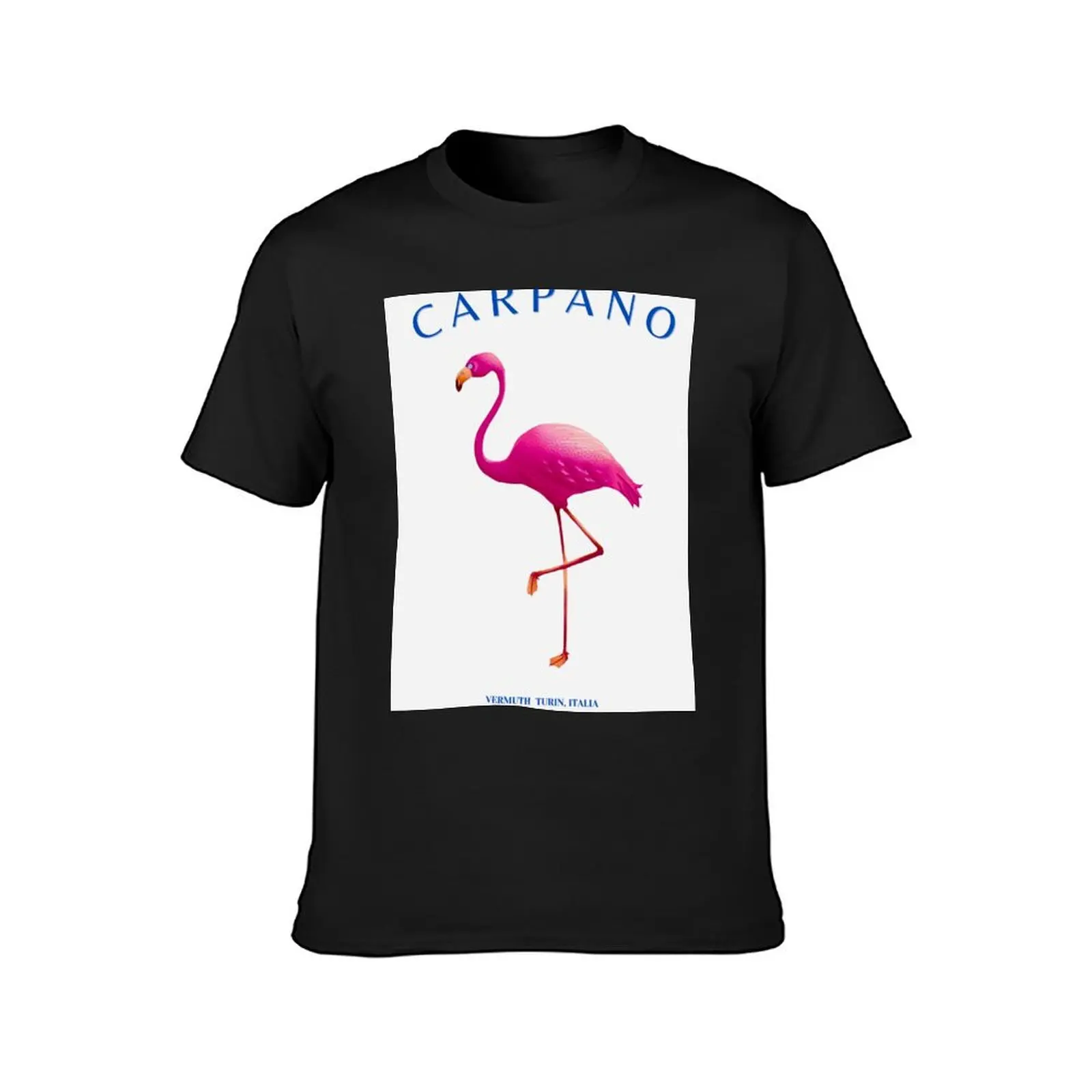 Original white vintage Italian Carpano Vermouth Martini Aperitif pink flamingo motif vintage advertising poster ad T-Shirt