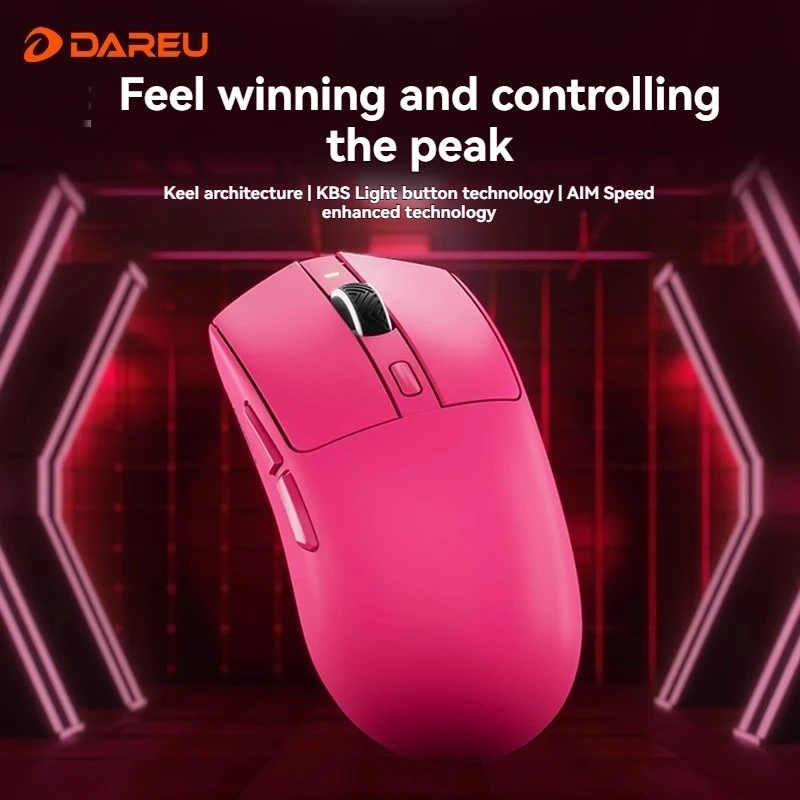 

DAREU AE6 Tri-mode Mouse Paw3950 Wireless 2.4G Bluetooth 8k Polling Rate Lightweight Ergonomics 59g Esports Gaming Mouse Gift