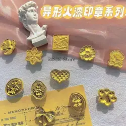 3D Metal Wax Seal Stamp Retro Snow Heart Seal Wax Stamp Replace Head Flowers Leaf Decorate Gift DIY Seal Tool