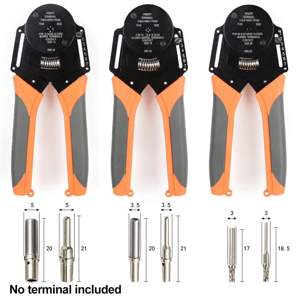 IWD-12 IWD-16 IWD-20 Crimping Plier With Pressure Trimming Device Comfortable Handle Aviation Pin Crimping Plier