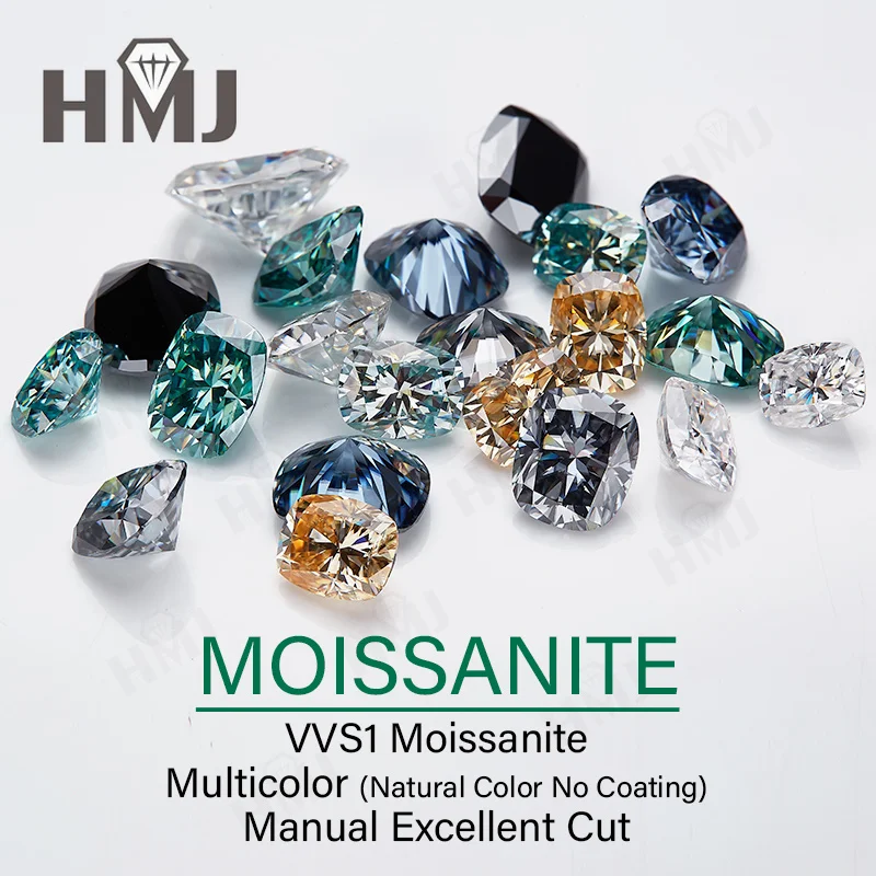 Moissanit Loser Stein, länglicher Kissen-Schliff, D-Farbe, VVS1, 3 Karat, im Labor gezüchteter Diamant, zertifiziert für Schmuckherstellung, Materialien im Großhandel – Detail 3